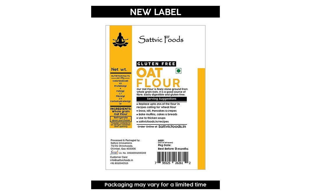 Sattvic foods Ozonated/Dehydrated Oat Flour   Pack  750 grams